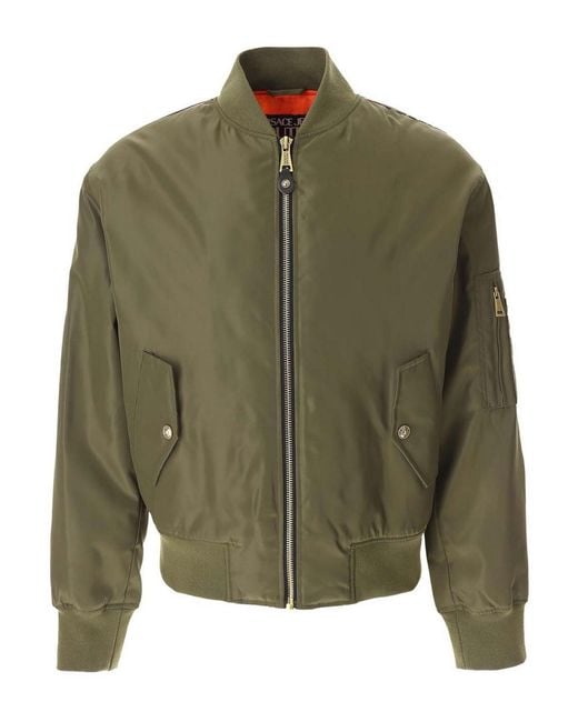 Versace Jeans Green Foulard Diagonal Nylon Jacket for men
