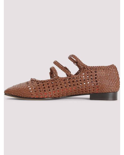 CAREL PARIS Brown Ariana S Braided Ballerinas