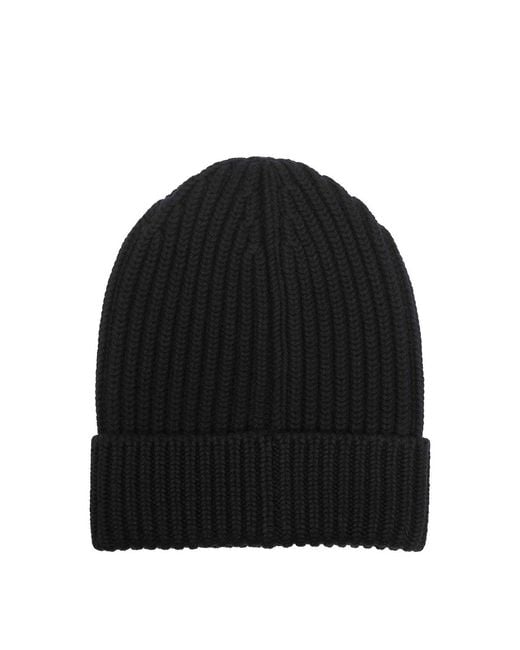 Dolce & Gabbana Black Ribbed Beanie