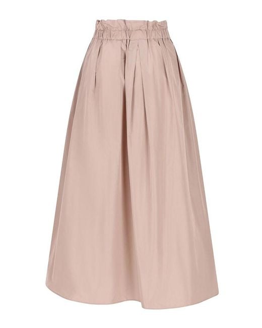 Herno Pink Light Long Crinkled Skirt