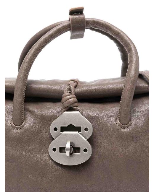 Zanellato Gray Dotta Centauro Small Leather Handbag