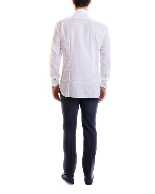 Brioni White Smoking Shirt for men