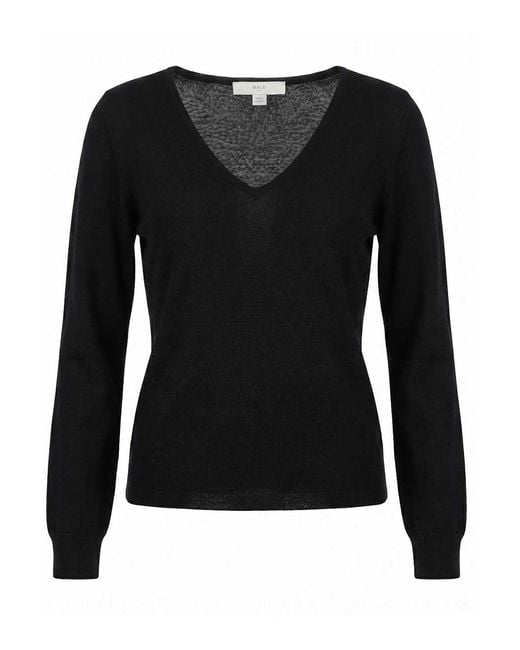 Malo Black V Neck Sweater
