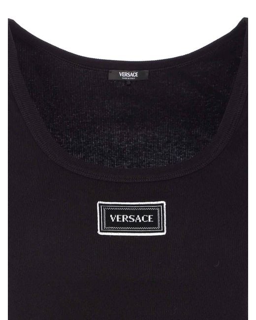 Versace Black Logo Tank Top