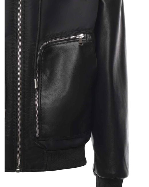 Giuliano Galiano Black Gourch Bomber Jacket for men