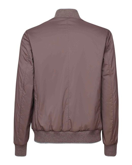 Fedeli Brown Technical Fabric Jacket for men