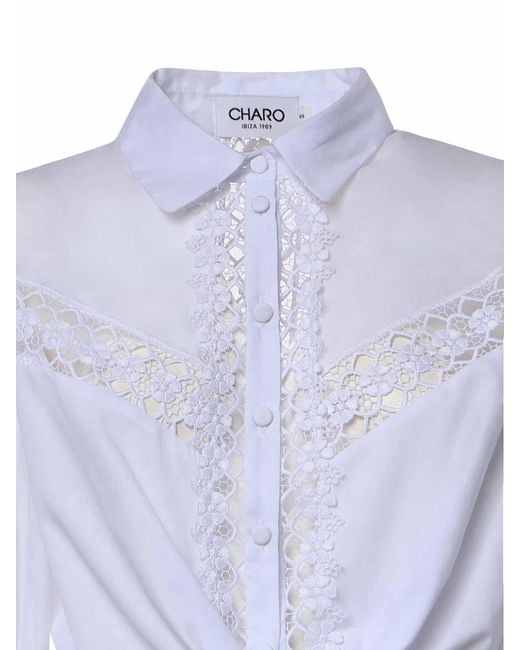 Charo Ruiz Blue Devi Cropped Shirt