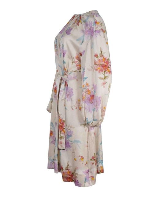 Herno White Dress Made Of Satin