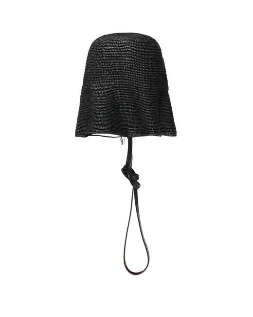 Ruslan Baginskiy Black Reversible Raffia Hatbag Shoulder Bag
