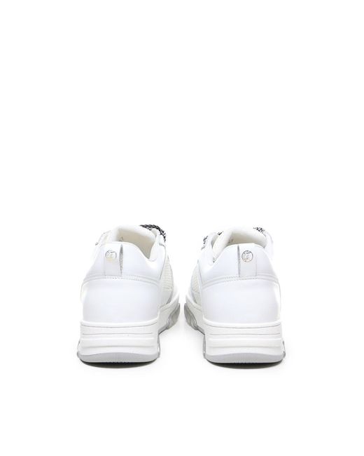 Giuliano Galiano White Vyper Sneakers In Mesh And Suede for men