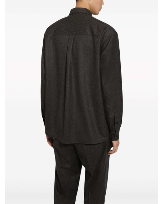 Dolce & Gabbana Black Oversize Flannel Shirt for men
