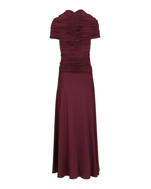 Self-Portrait Purple Ruffled Midi Dress