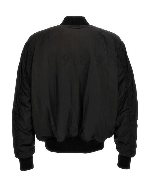 Studio Black Nylon Bomber Jacket for men