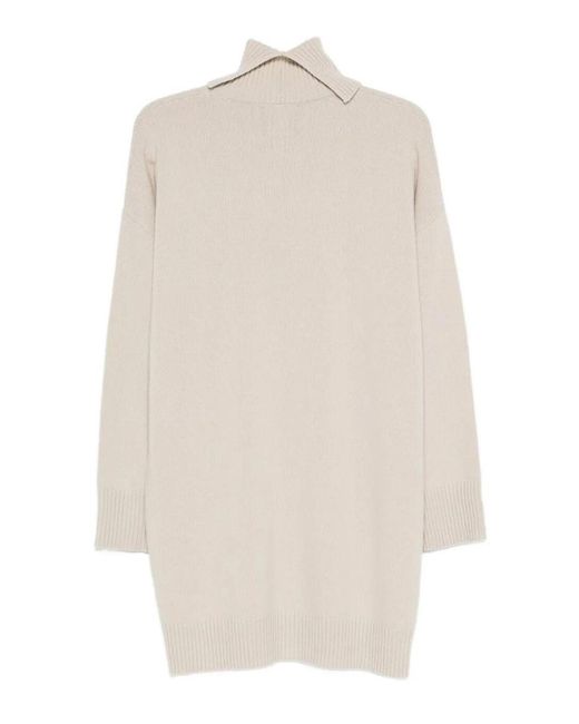Roberto Collina White Turtleneck Dress
