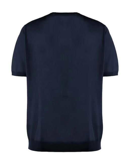 Malo Blue Cotton Round Neck for men