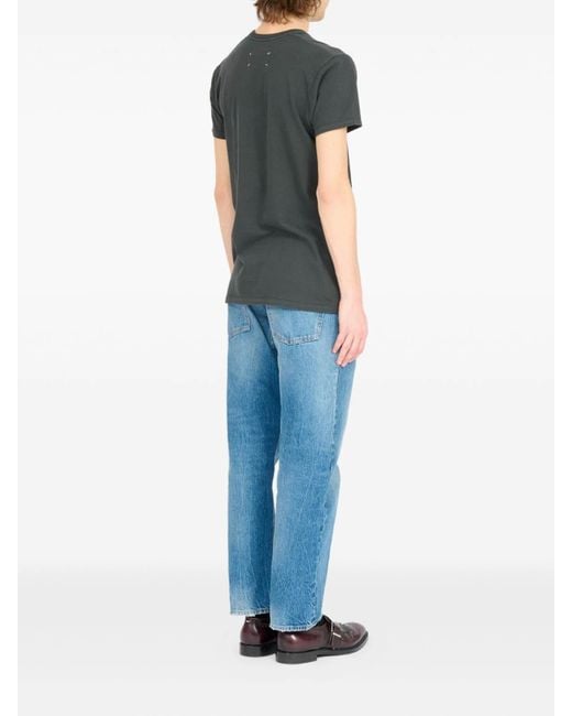 Maison Margiela Black Crew Neck T-Shirt With Print for men