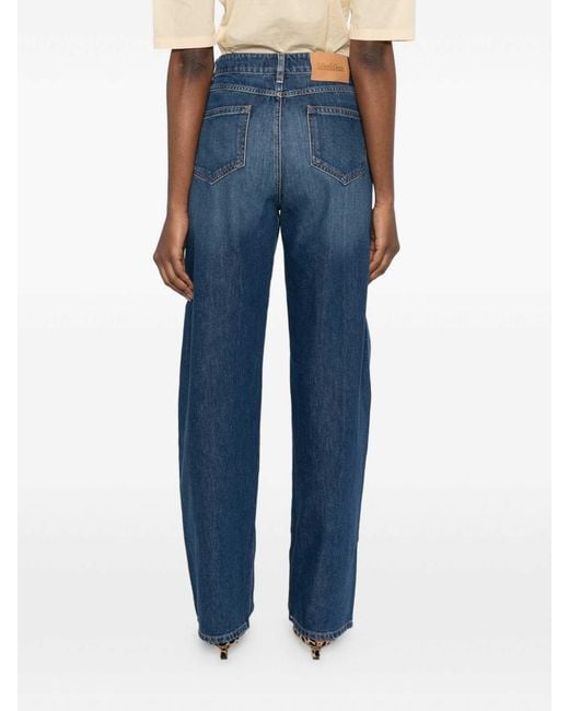 Max Mara Blue Mstpalude Cotton Denim Baggy Jeans
