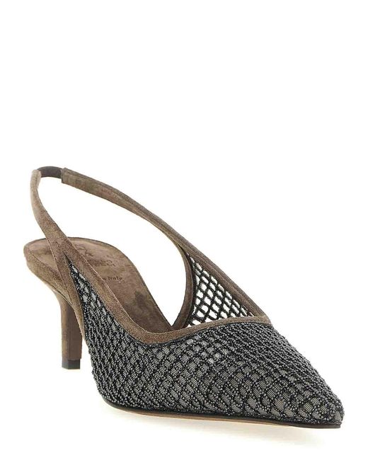 Brunello Cucinelli Gray City Slingback