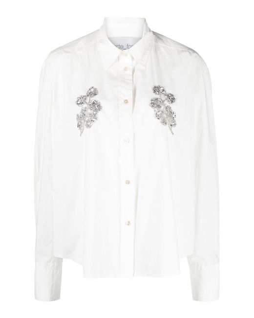 Forte Forte White Embroidered Cotton Shirt