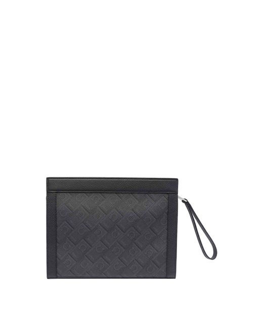 Ferragamo Gray Monogram Pouch for men