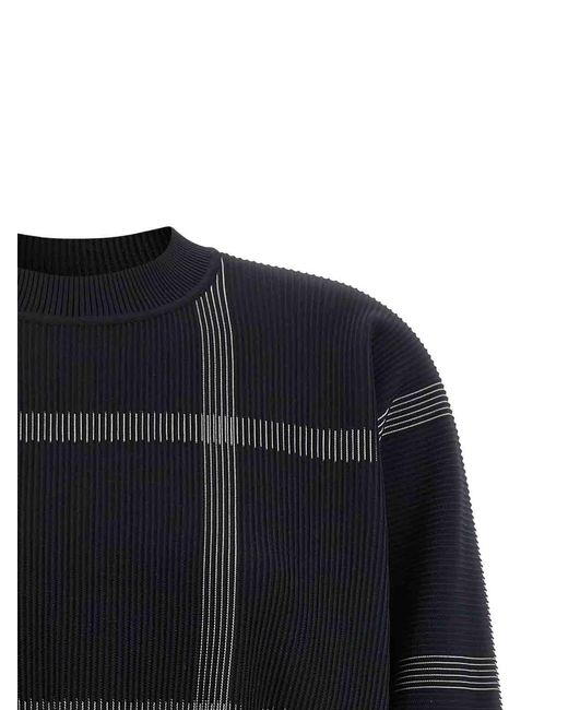Pleats Please Issey Miyake Black Crossing Knit Sweater