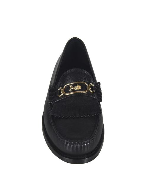 Céline Black Fringed Luco Loafers