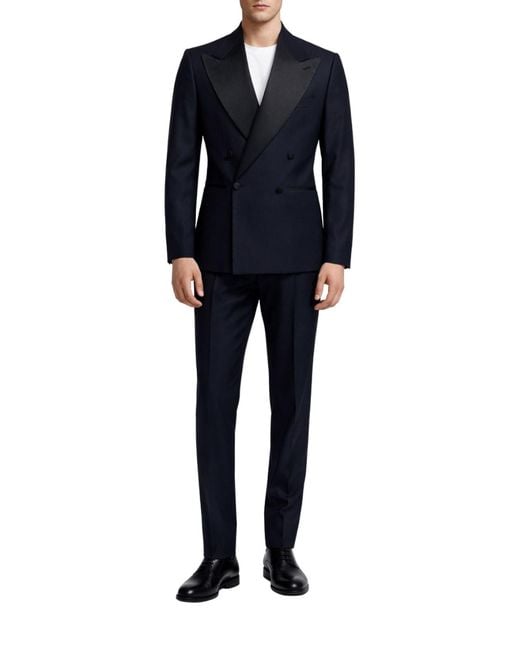 Franzese Collection Black Double-Breasted Pioneer Tuxedo Suit for men