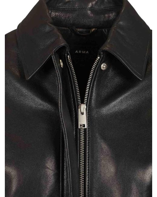 Arma Black Astral Leather Jacket