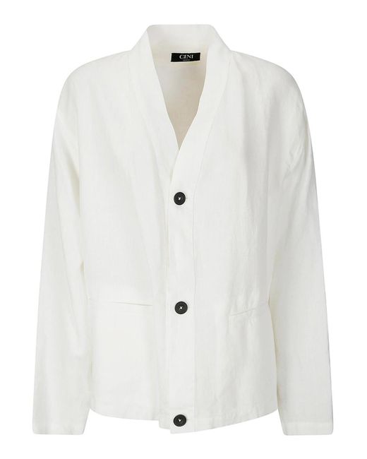 Cini White Cardigan Mezzolitro