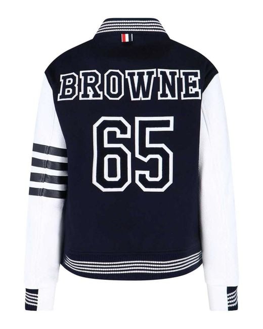 Thom Browne Blue 4-Bar Bomber Jacket