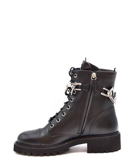 Giuseppe Zanotti Black Chain Ankle Boots