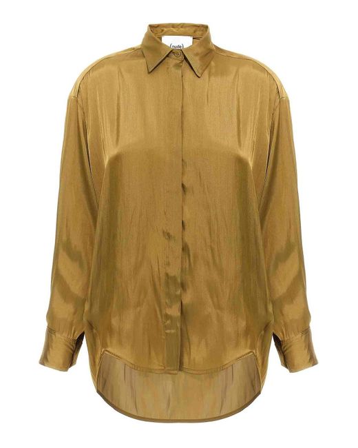 Nude Green Satin Shirt