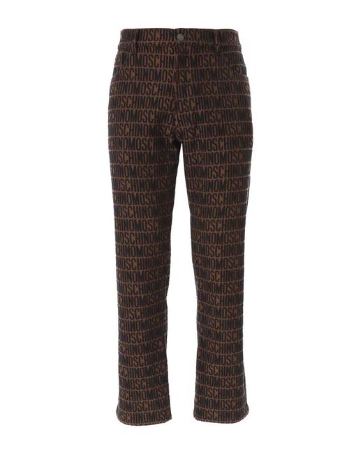 Moschino Brown Logo Pants for men