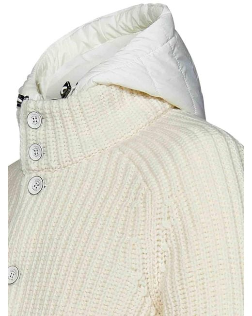 Herno White Wool Knit Cardigan for men