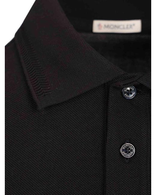 Moncler Black Short-Sleeved Polo Shirt for men