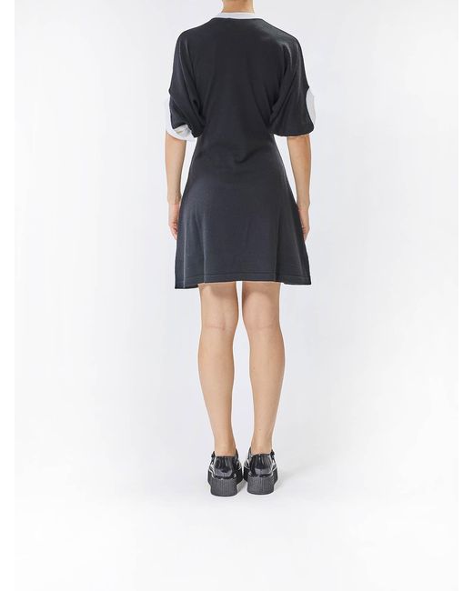 Moschino Black Wool Dress With Contrast Pockets