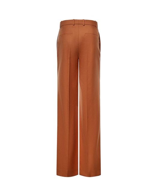 Chloé Brown Wool Gabardine Flared Trousers
