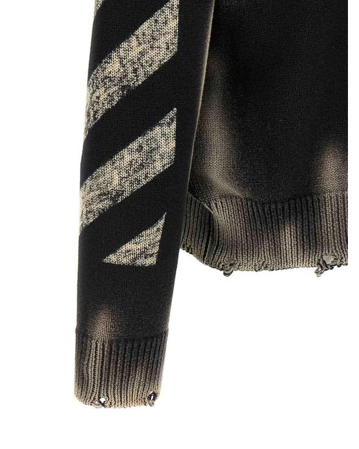 Off-White c/o Virgil Abloh Black Diag Arr Corrosion Sweater for men