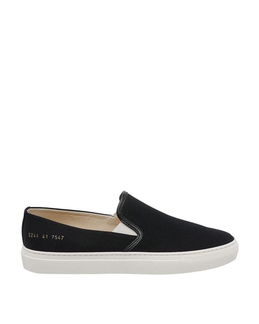 Common Projects Black Minimal Slip On Sneakers for men
