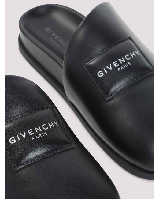 Givenchy Gray Lamb Leather Mules