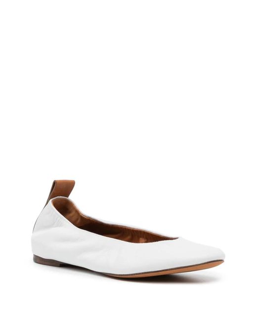 Lanvin White Ballerinas