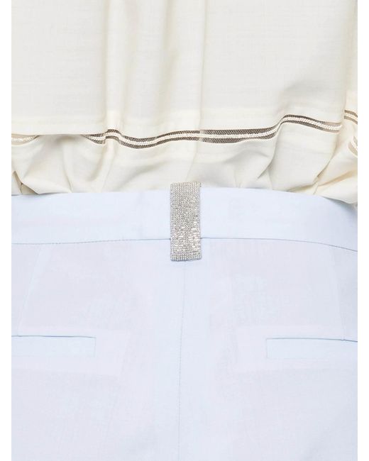 Fabiana Filippi Blue Textured Trousers