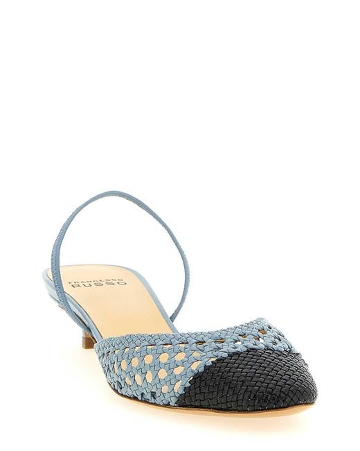 Francesco Russo White R1P1021 Slingback