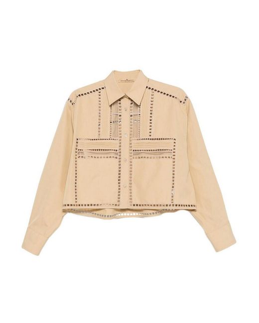 Ermanno Scervino Natural Cut-Out Detail Shirt
