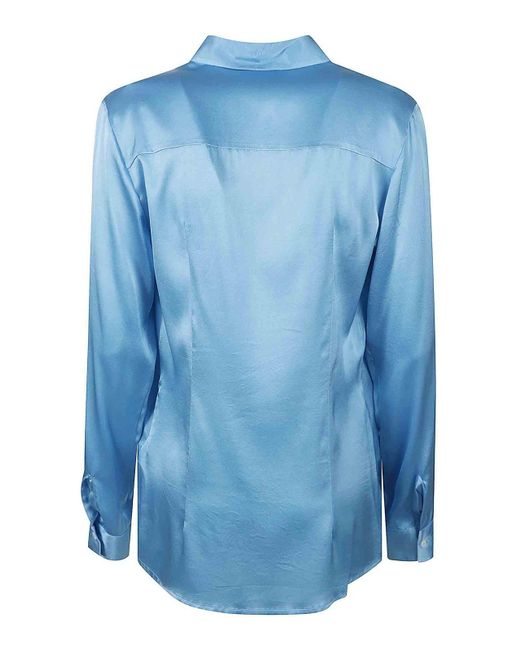 Her. Blue Silk Blend Shirt