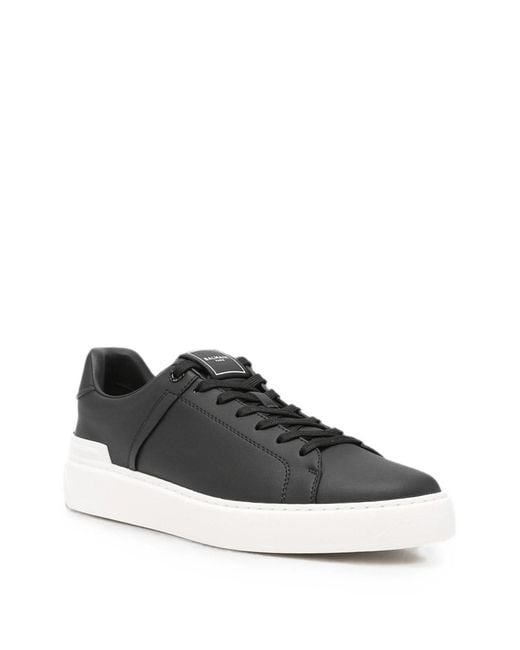 Balmain Black Apos;S B-Court Calfskin Low-Top Sneakers for men
