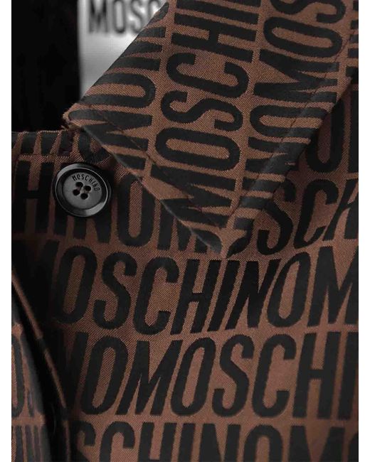 Moschino Brown Logo Raincoat