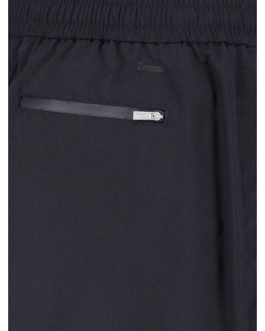 Laminar Blue Wool Blend Trousers for men