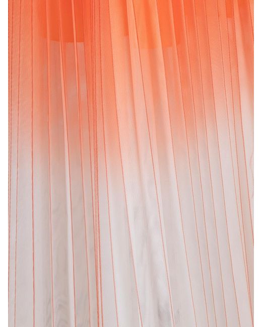 Karl Lagerfeld Orange Pleated Mesh Ombre Skirt