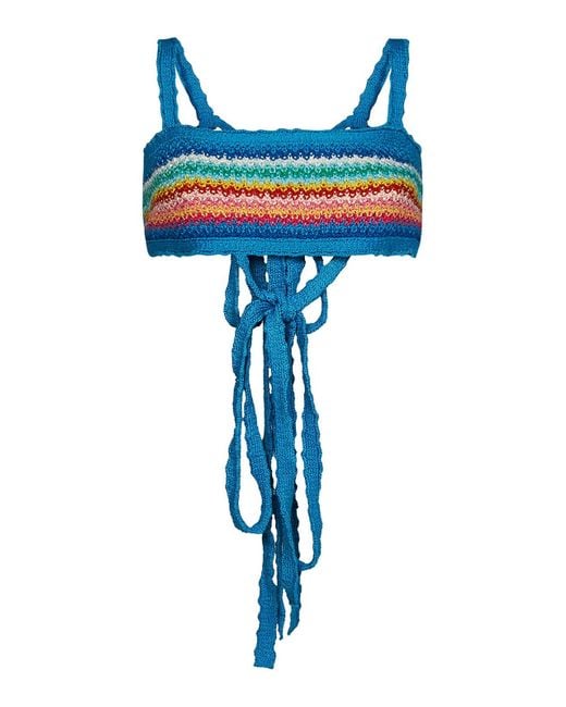 Alanui Blue Bralette Over The